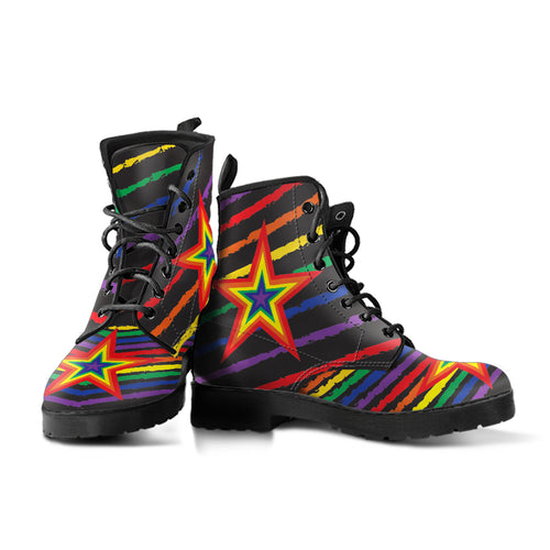 Rainbow Superstar Men's & Women's Vegan Leather Boots