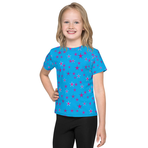 Aqua Sky Pink Stars Kid's T-Shirt