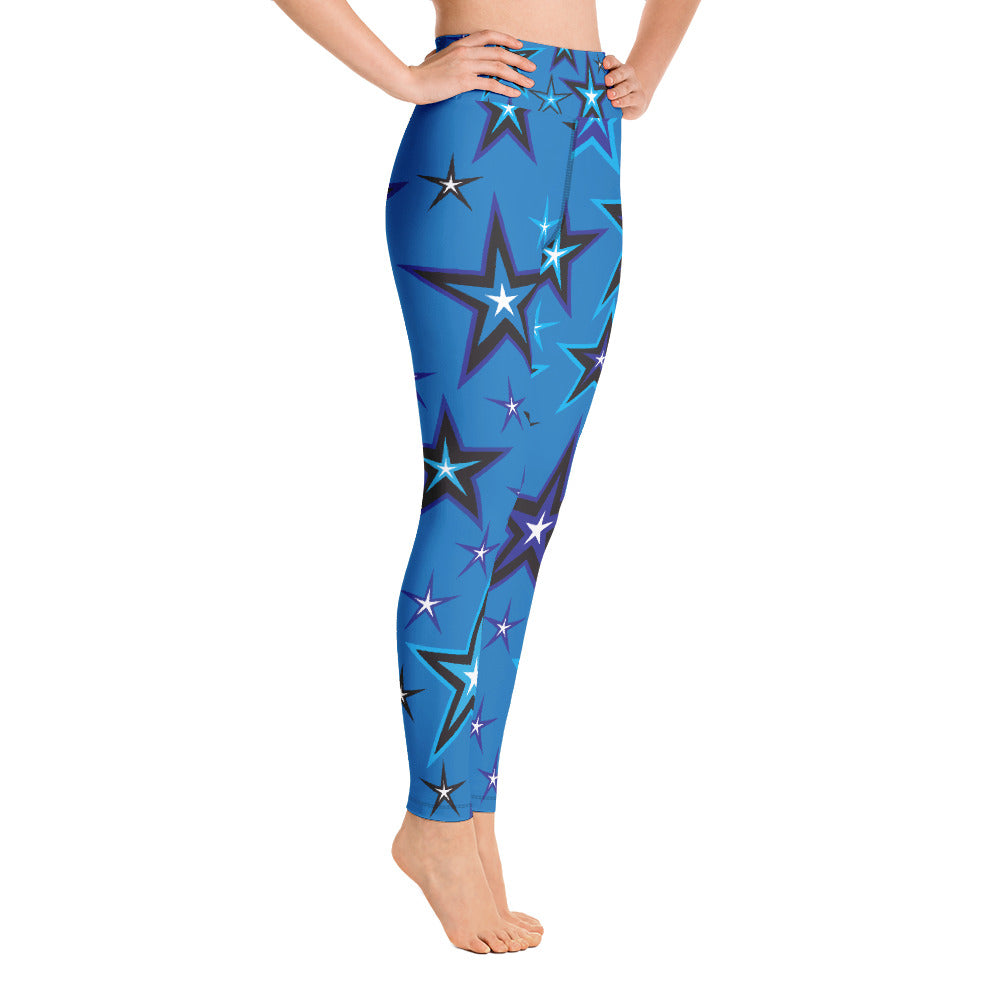 Blue leggings shop with white stars