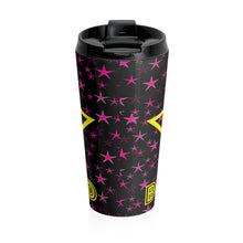 Load image into Gallery viewer, Pink Starlight w Yellow Free Spirit Born Wild Stainless Steel Travel Mug