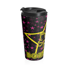 Load image into Gallery viewer, Pink Starlight w Yellow Free Spirit Born Wild Stainless Steel Travel Mug