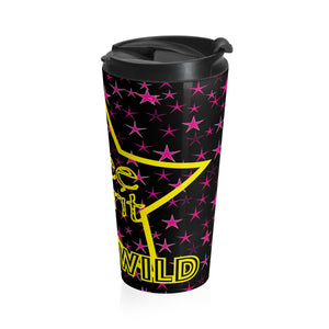 Pink Starlight w Yellow Free Spirit Born Wild Stainless Steel Travel Mug