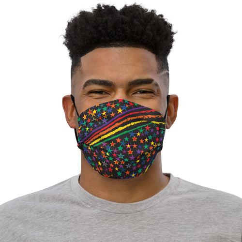 Love All Colors on Black Premium Unisex Face Mask