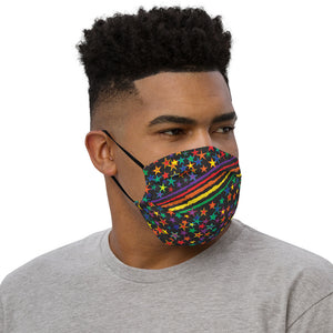 Love All Colors on Black Premium Unisex Face Mask