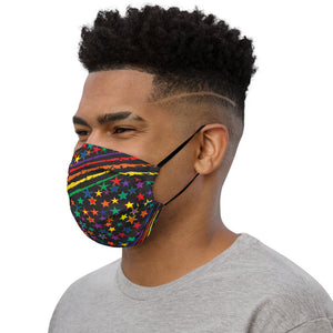 Love All Colors on Black Premium Unisex Face Mask