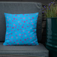 Load image into Gallery viewer, Aqua Sky Pink Stars Premium Decorative Throw Pillow