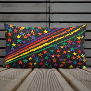 Love All Colors on Black Premium Decorative Throw Pillow