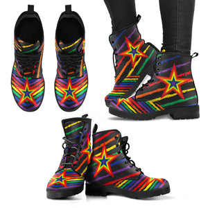 Rainbow Superstar Men's & Women's Vegan Leather Boots