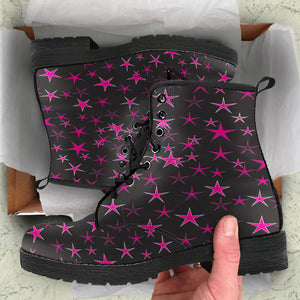 Pink Starlight Men's & Women's Vegan Leather Boots