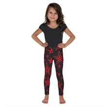 Load image into Gallery viewer, Rocking Classic Red Stars on Black Kid&#39;s Leggings