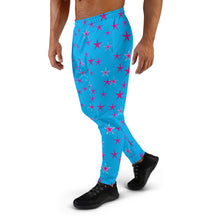 Load image into Gallery viewer, Aqua Sky Pink Stars Men&#39;s Joggers