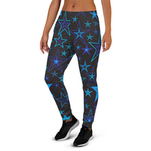 Load image into Gallery viewer, High Vibe Sky Blues &amp; Black Stars on Black Women&#39;s Joggers