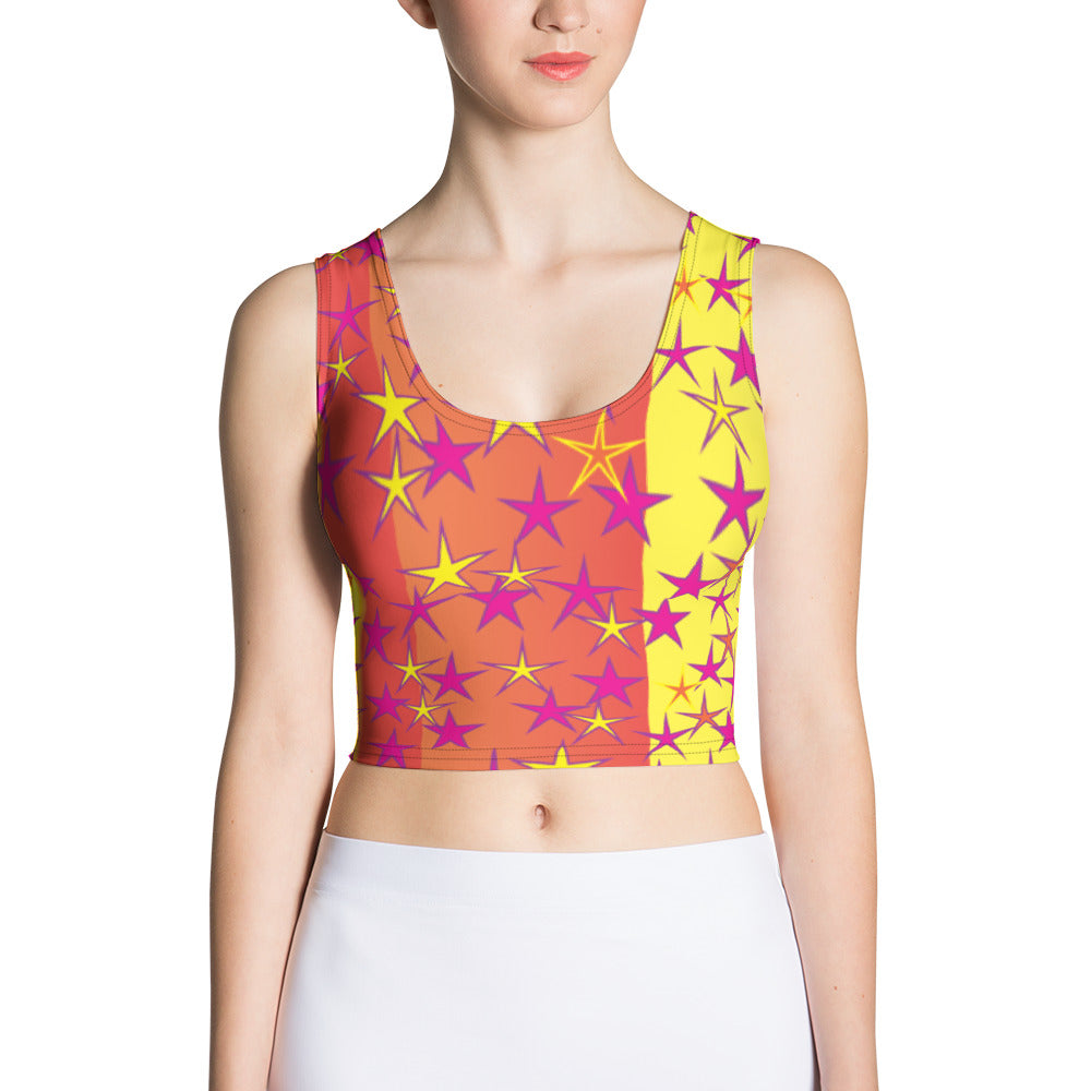 Big Pop Double Stars Women's Yoga Crop Top