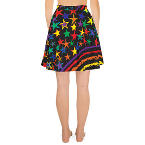 Love All Colors on Black Women's Skater Skirt