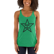 Load image into Gallery viewer, Rock n Roll Black Star Women&#39;s Racerback Tank