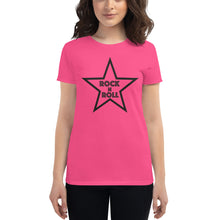 Load image into Gallery viewer, Rock n Roll Black Star Women&#39;s short sleeve t-shirt