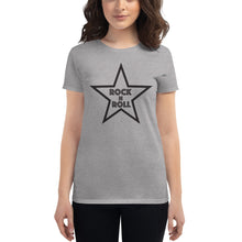 Load image into Gallery viewer, Rock n Roll Black Star Women&#39;s short sleeve t-shirt