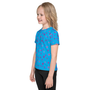 Aqua Sky Pink Stars Kid's T-Shirt