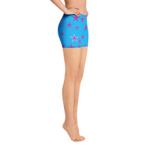 Load image into Gallery viewer, Aqua Sky Pink Stars Women&#39;s Aerobic Biker Shorts