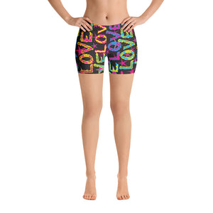 Love On Stars Women's Aerobic Biker Shorts