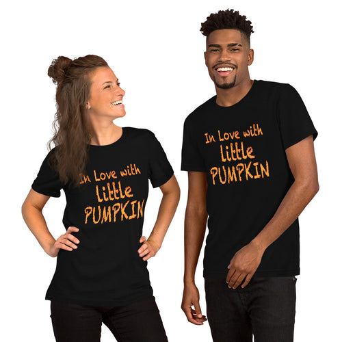 Z10Hallo In Love with Little Pumpkin Family Halloween Adult Short-Sleeved Unisex Cotton T-Shirt