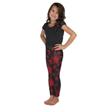 Load image into Gallery viewer, Rocking Classic Red Stars on Black Kid&#39;s Leggings