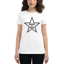 Load image into Gallery viewer, Rock n Roll Black Star Women&#39;s short sleeve t-shirt