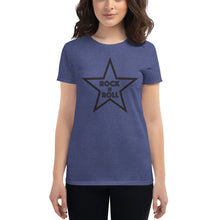 Load image into Gallery viewer, Rock n Roll Black Star Women&#39;s short sleeve t-shirt