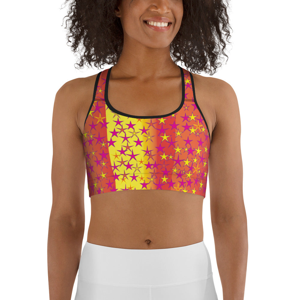 Big Pop Double Stars Women's Sports Bra