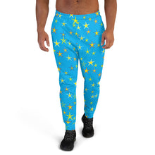 Load image into Gallery viewer, Aqua Sky Yellow Stars Men&#39;s Joggers