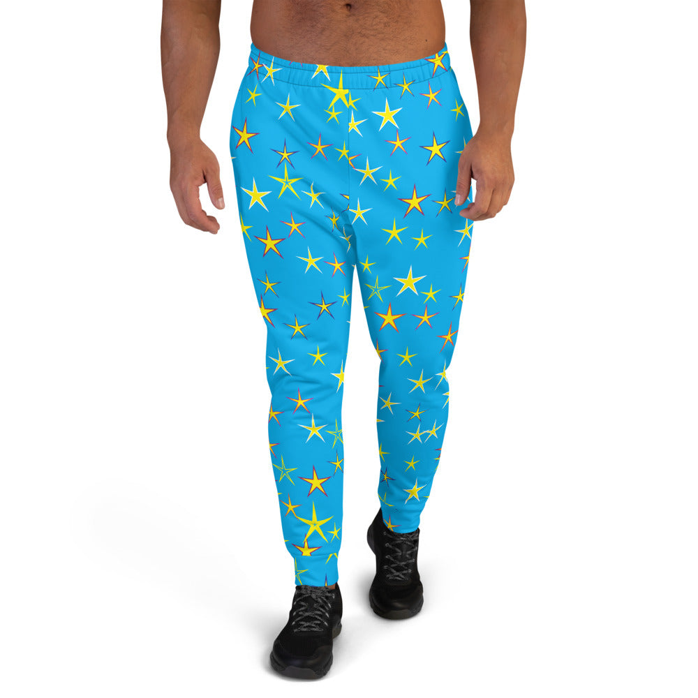 Aqua Sky Yellow Stars Men's Joggers