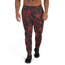 Load image into Gallery viewer, Rocking Classic Red Stars on Black Men&#39;s Joggers