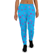 Load image into Gallery viewer, Aqua Sky Pink Stars Women&#39;s Joggers