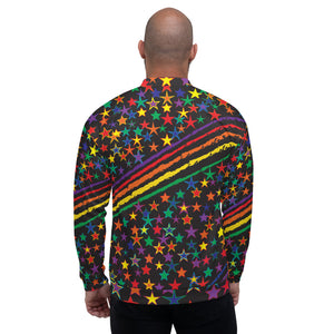 Love All Colors on Black Unisex Bomber Jacket