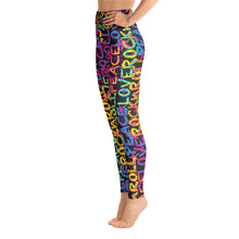 Load image into Gallery viewer, Peace, Love &amp; Rock n Roll on Stars Women&#39;s Yoga Leggings