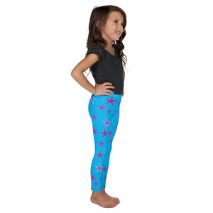 Aqua Sky Pink Stars Kid's Leggings