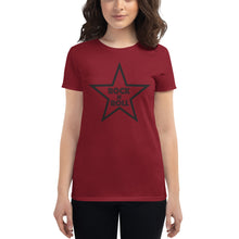 Load image into Gallery viewer, Rock n Roll Black Star Women&#39;s short sleeve t-shirt