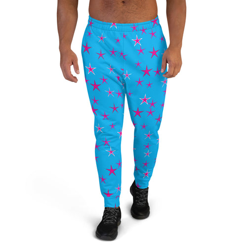 Aqua Sky Pink Stars Men's Joggers