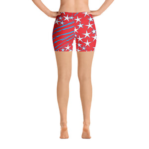 Stars & Stripes Women's Aerobic Biker Shorts