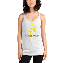 Load image into Gallery viewer, Free Spirit Born Wild in Yellow Women&#39;s Racerback Tank