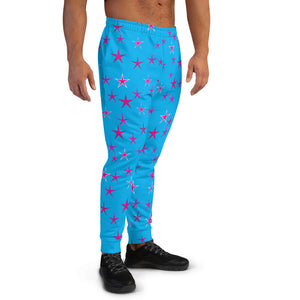 Aqua Sky Pink Stars Men's Joggers