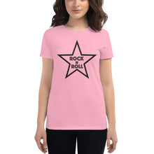 Load image into Gallery viewer, Rock n Roll Black Star Women&#39;s short sleeve t-shirt