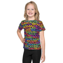 Load image into Gallery viewer, Peace, Love &amp; Rock n Roll on Stars Kid&#39;s T-Shirt