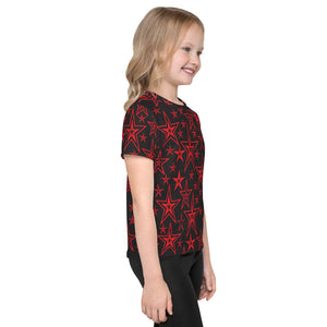 Rocking Classic Red Stars on Black Kid's T-Shirt