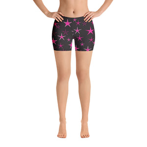 Pink Starlight Women's Aerobic Biker Shorts