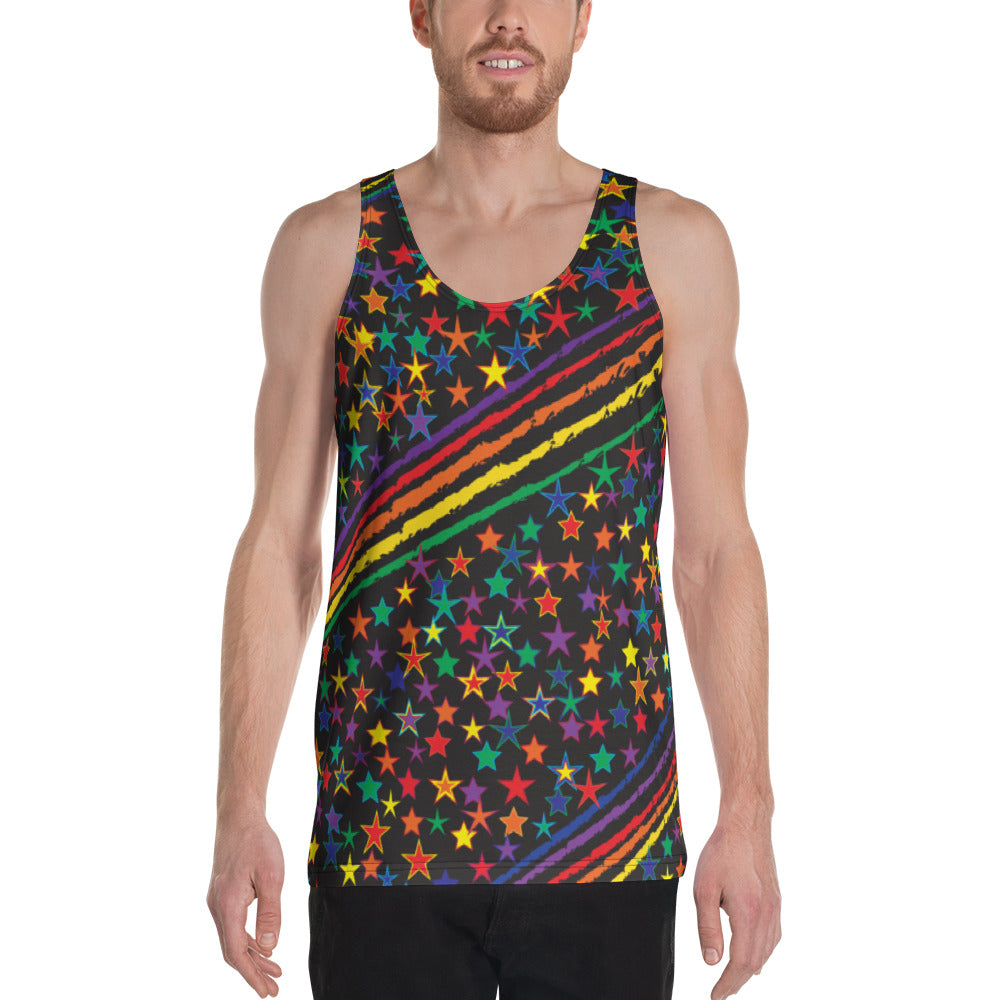 Love All Colors on Black Unisex Tank Top