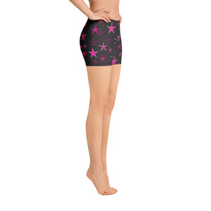 Pink Starlight Women's Aerobic Biker Shorts