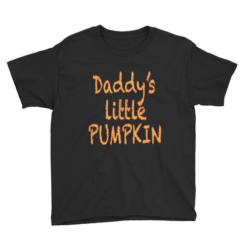 Z10Hallo Daddy's Little Pumpkin Family Halloween Youth Short Sleeved Cotton T-Shirt