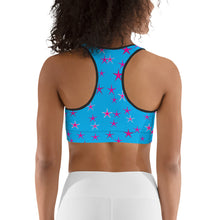 Load image into Gallery viewer, Aqua Sky Pink Stars Women&#39;s Sports Bra