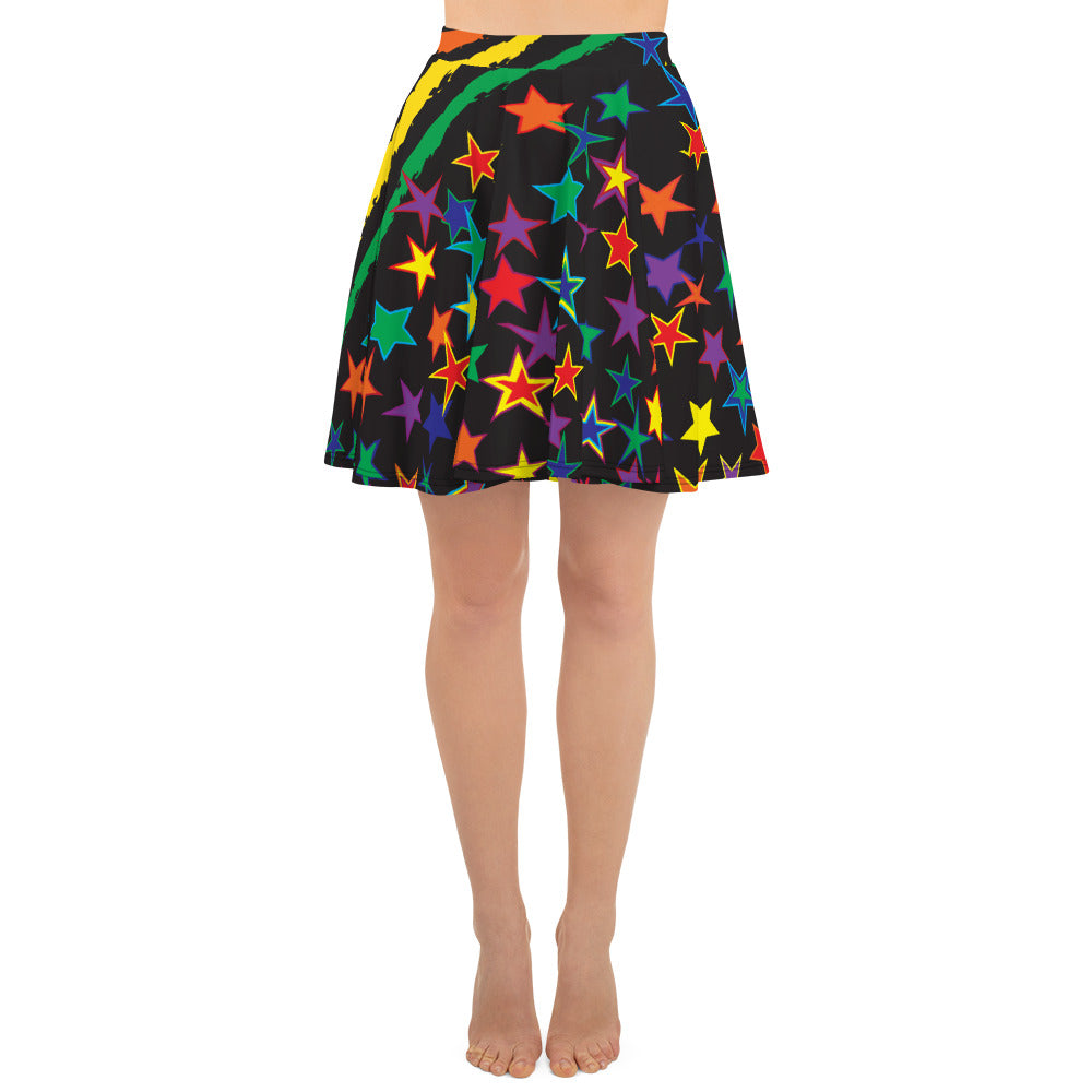 Love All Colors on Black Women's Skater Skirt